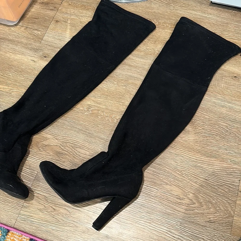 MOVING SALE Steve Madden black over the knee block heel boot
